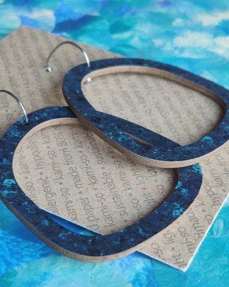 Kami-So Square Recycled Paper Earrings - Large Hoop Square Recycled Paper Earrings - Large Hoop Splash Swimwear
