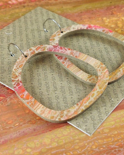 Kami-So Square Recycled Paper Earrings - Large Hoop Splash Swimwear