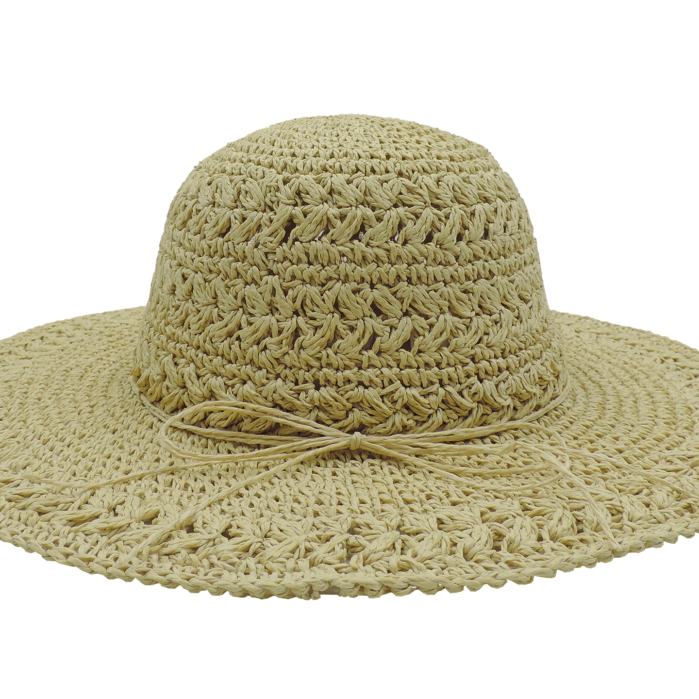 Kato Design Ladies Wide Brim Crochet Hat L2583-NAT Ladies Wide Brim Crochet Hat Splash Swimwear Natural