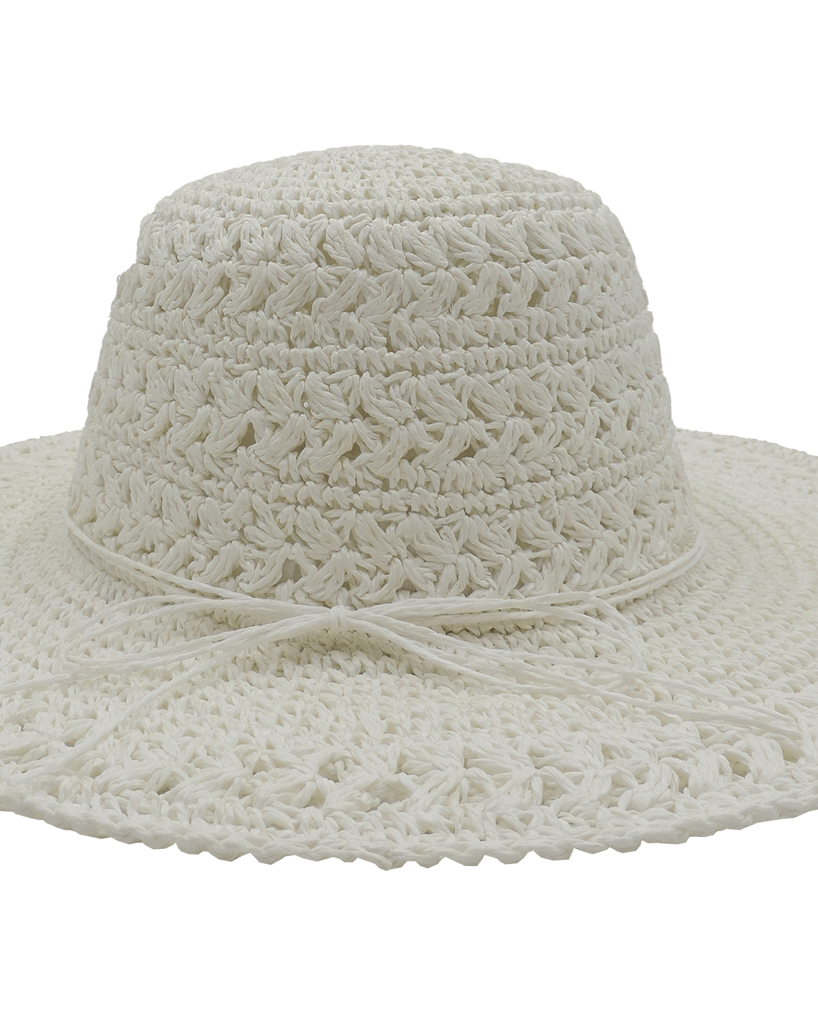 Kato Design Ladies Wide Brim Crochet Hat L2583-WHT Ladies Wide Brim Crochet Hat Splash Swimwear White