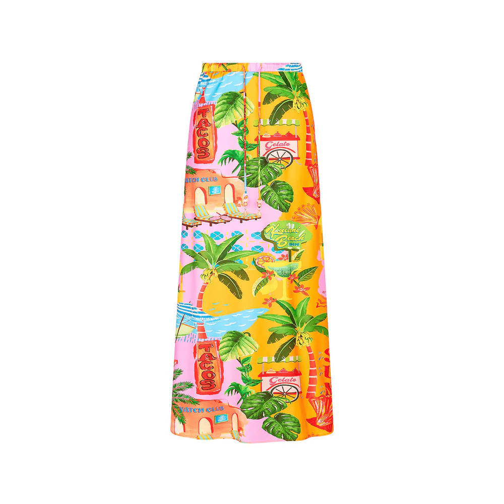 Kulani Kinis Kulani Kinis Bias Drawstring Maxi Skirt - Sunlit Spritz Kulani Kinis Bias Drawstring Maxi Skirt - Sunlit Spritz Splash Swimwear Swim Dress