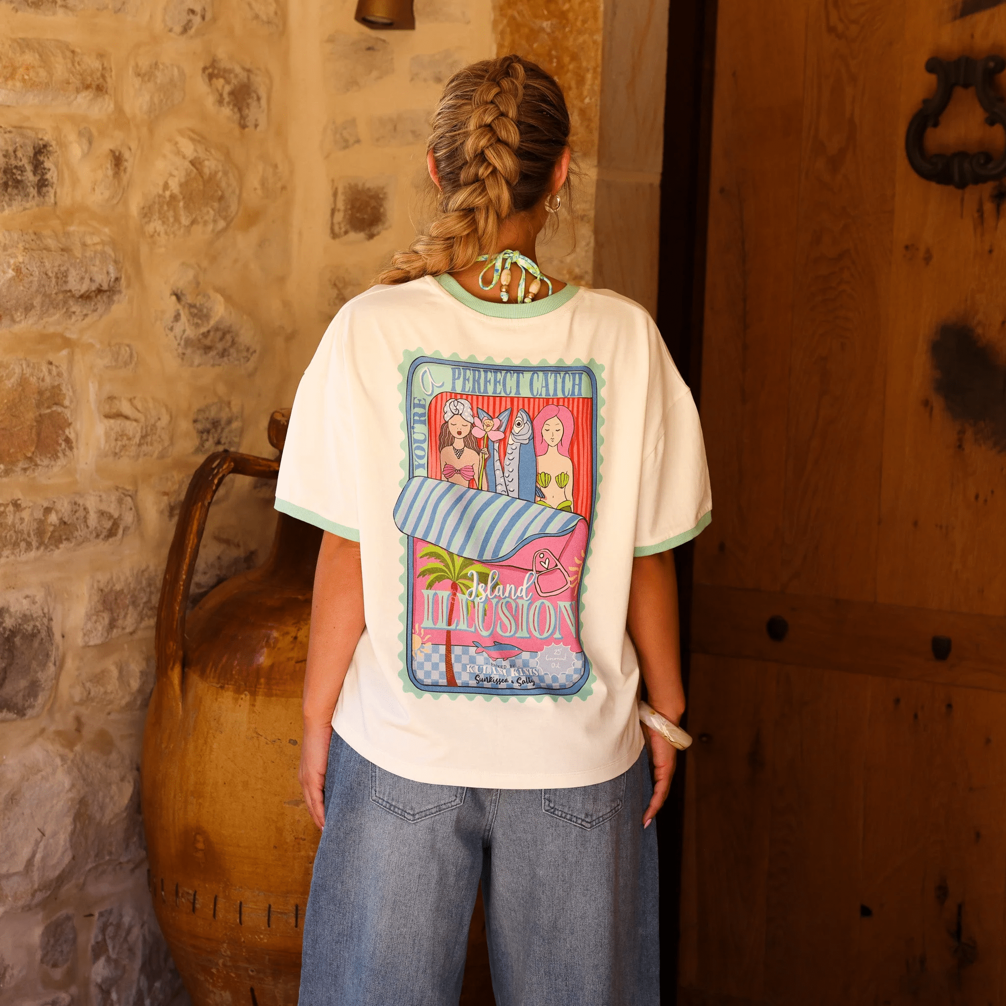 Kulani Kinis Kulani Kinis Boyfriend Bind Tee - Island Illusion Kulani Kinis Boyfriend Bind Tee - Island Illusion Splash Swimwear T-shirt