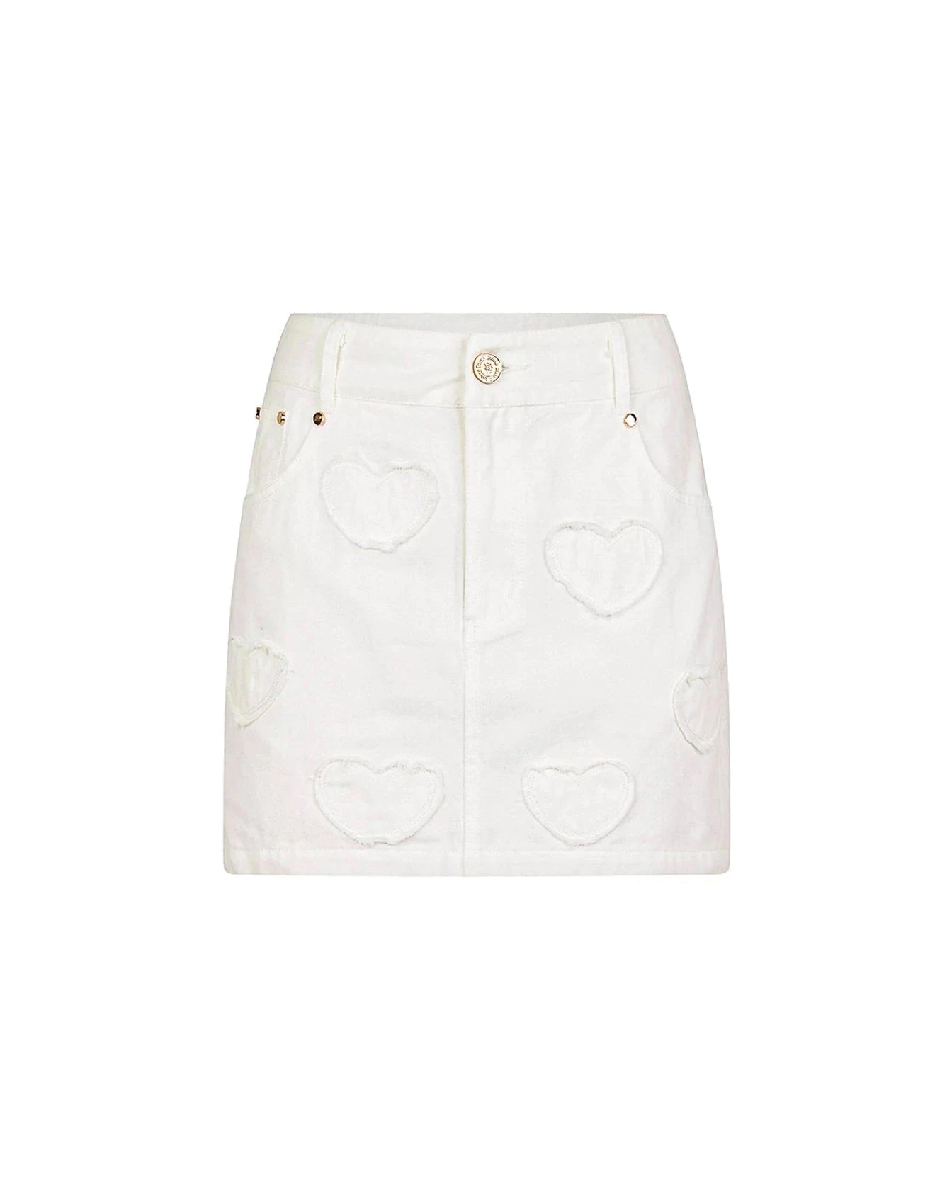 Kulani Kinis Kulani Kinis Chantilly Denim Applique Jean Mini Skirt Kulani Kinis Chantilly Denim Applique Jean Mini Skirt Splash Swimwear Skirts