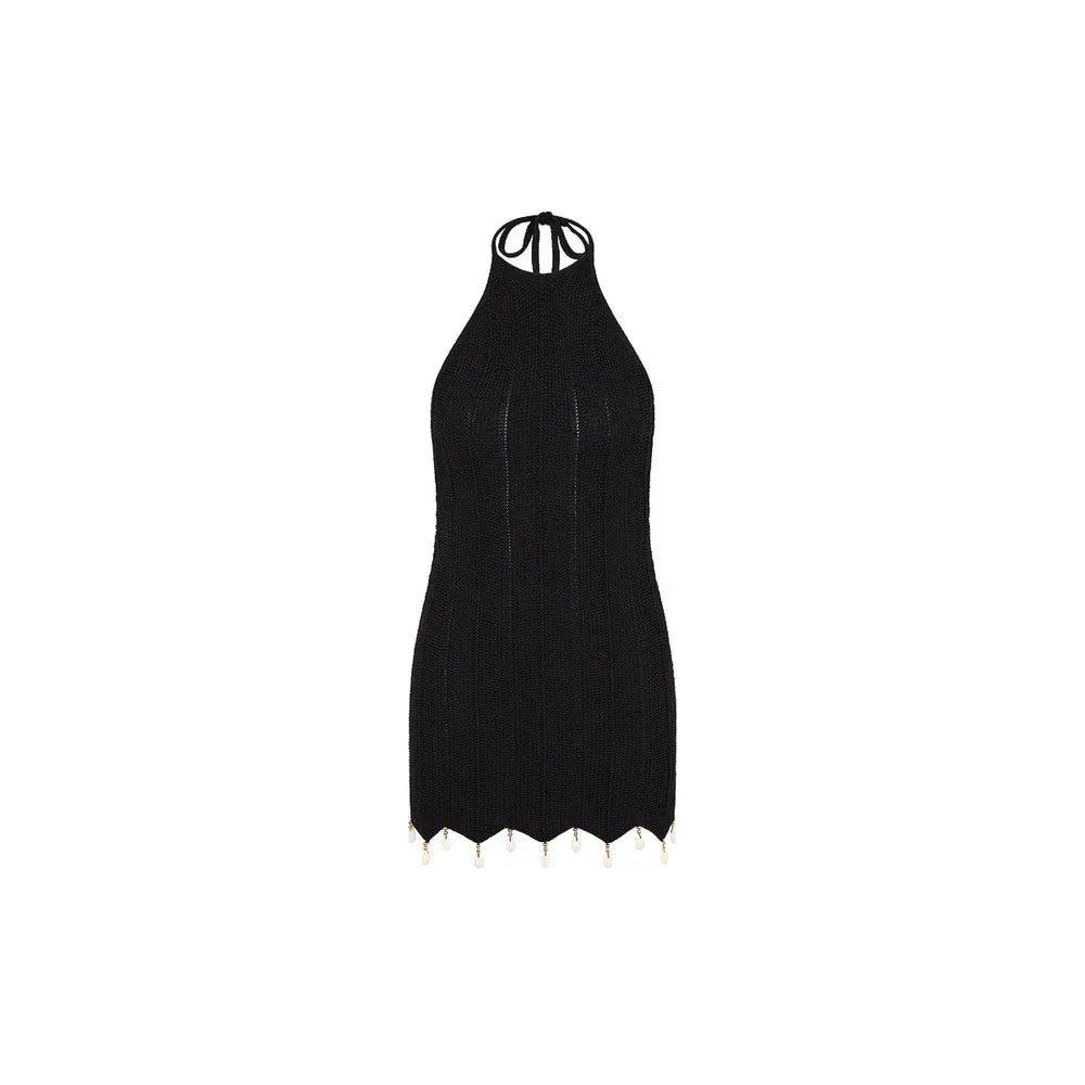 Kulani Kinis Kulani Kinis Chevron Knit Midi Halter Mini Dress - Twilight Black Kulani Kinis Chevron Knit Midi Halter Mini Dress - Twilight Black Splash Swimwear