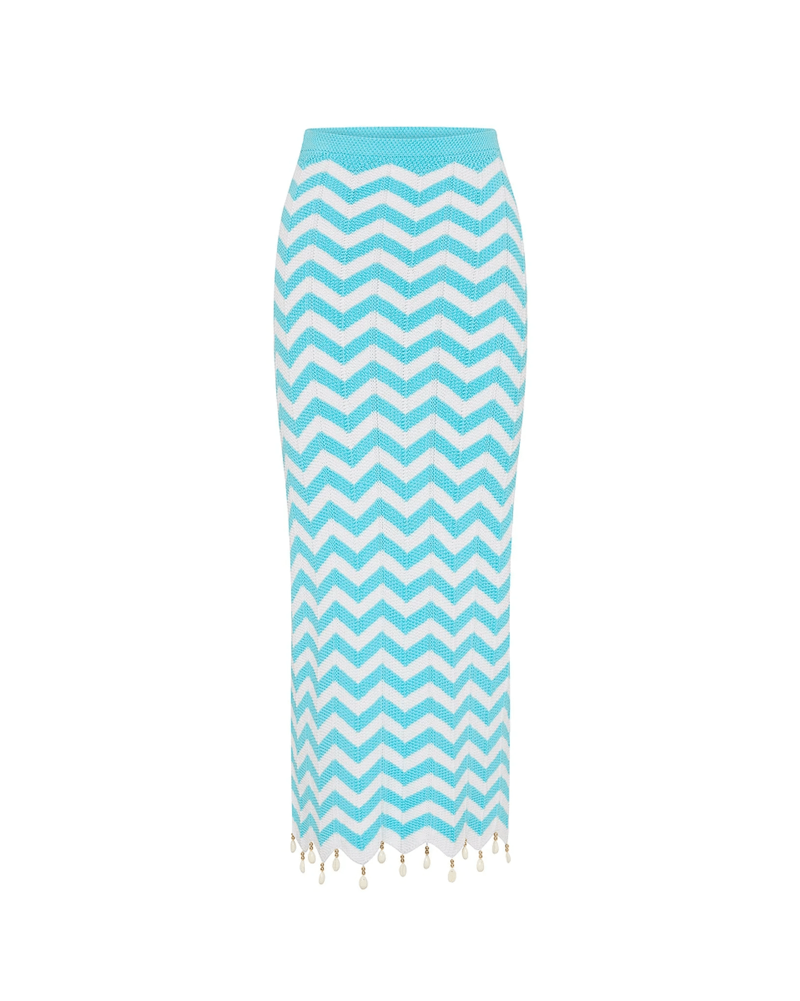 Kulani Kinis Kulani Kinis Chevron Knit Midi Skirt - Crystal Cove Kulani Kinis Chevron Knit Midi Skirt - Crystal Cove Splash Swimwear