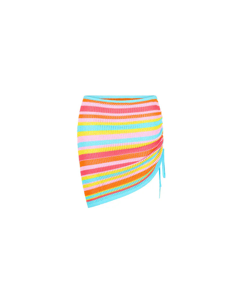Kulani Kinis Kulani Kinis Drawstring Knit Mini Skirt - Sunset Strip Kulani Kinis Drawstring Knit Mini Skirt - Sunset Strip Splash Swimwear Skirts