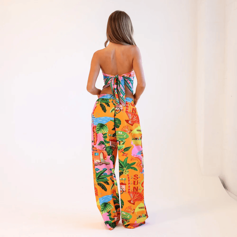 Kulani Kinis Kulani Kinis Drawstring Summer Pants - Sunlit Spritz Kulani Kinis Drawstring Summer Pants - Sunlit Spritz Splash Swimwear