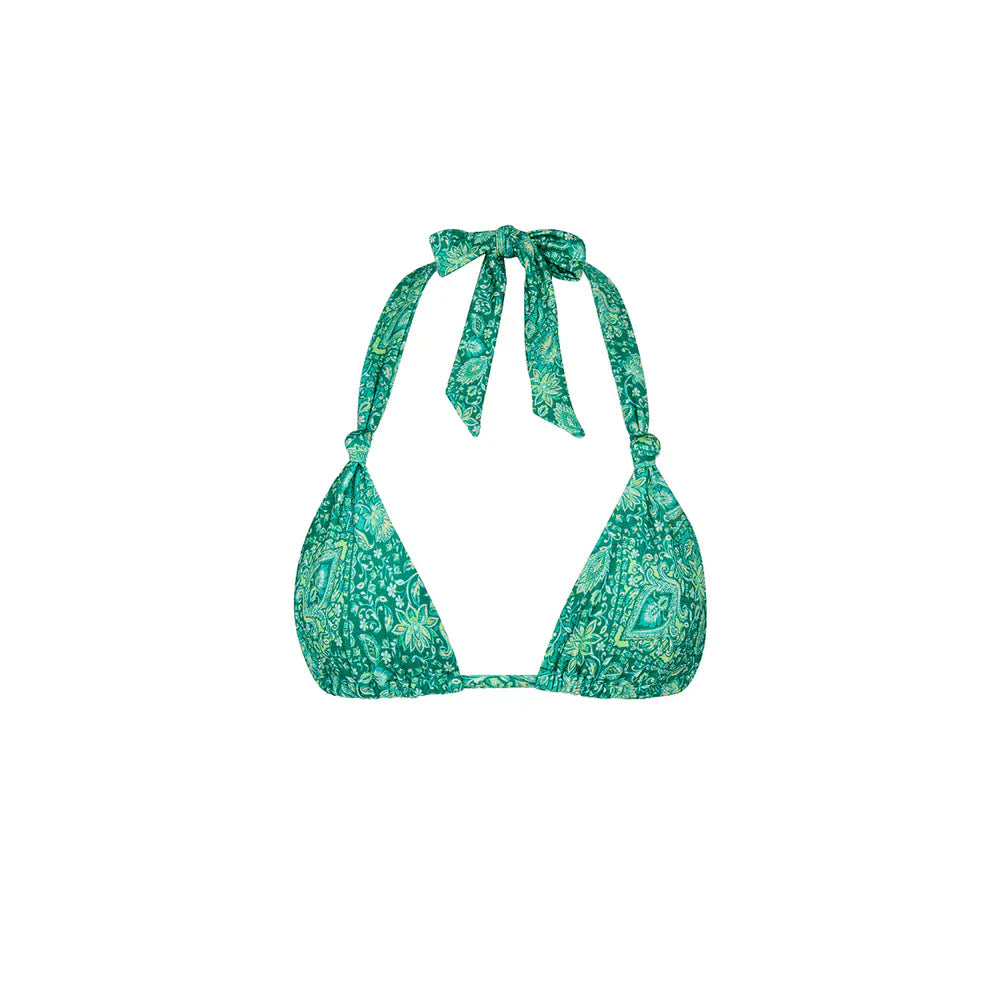 Kulani Kinis Kulani Kinis Emerald Aura Soft Knot Halter Bikini Top Kulani Kinis Emerald Aura Soft Knot Halter Bikini Top Splash Swimwear Bikini Tops