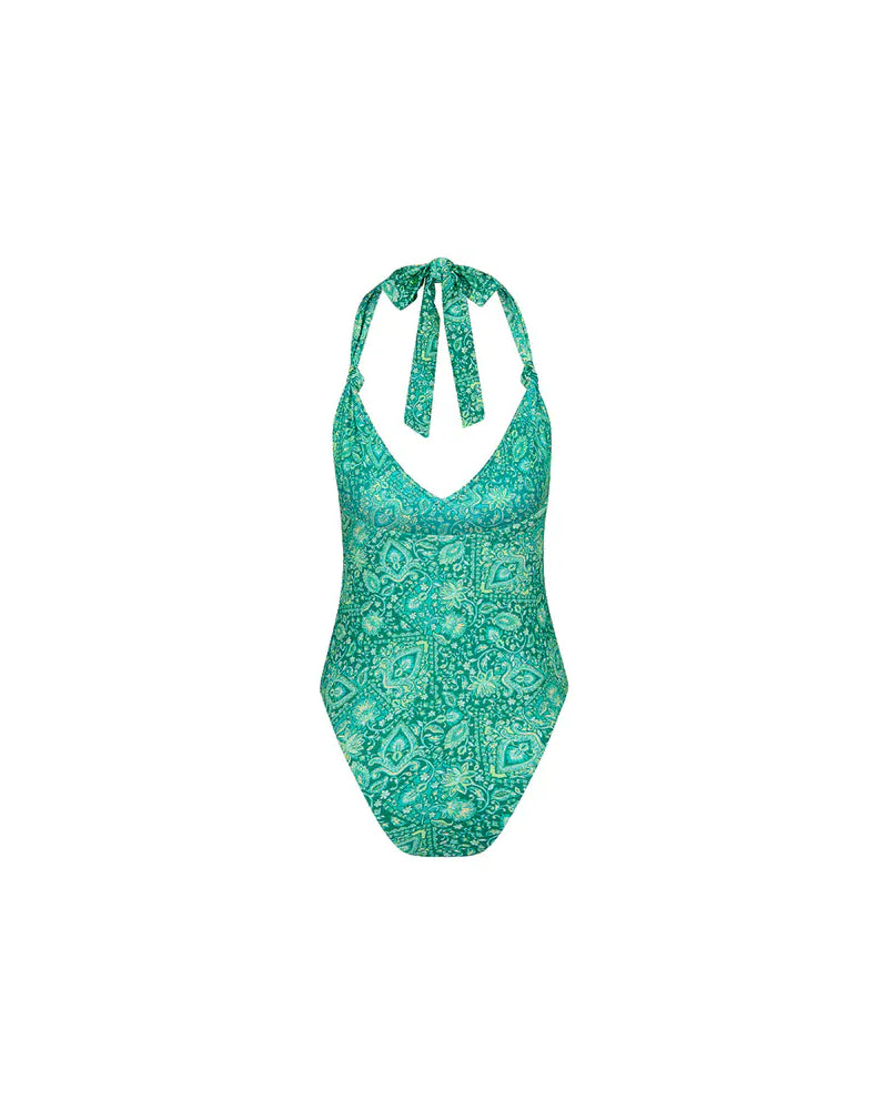 Kulani Kinis Kulani Kinis Emerald Aura Soft Knot Halter One Piece Kulani Kinis Emerald Aura Soft Knot Halter One Piece Splash Swimwear One Piece