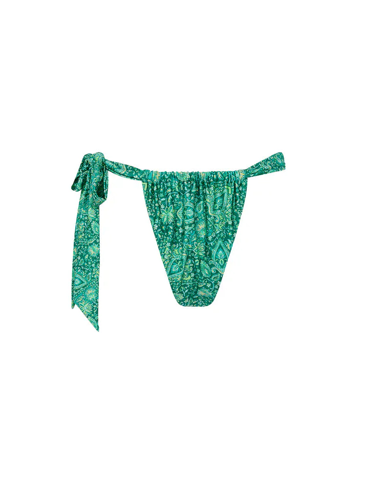 Kulani Kinis Kulani Kinis Emerald Aura Soft Tie Ruched Thong Bikini Bottom Kulani Kinis Emerald Aura Soft Tie Ruched Thong Bikini Bottom Splash Swimwear Bikini Bottoms