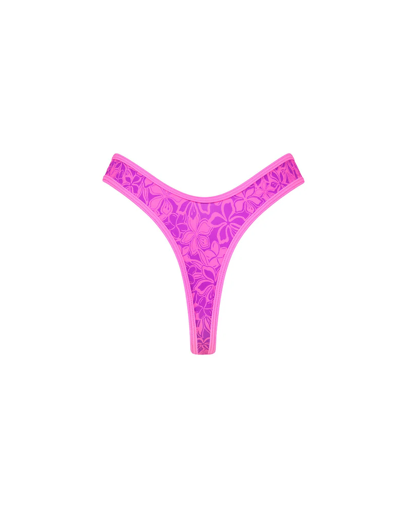 Kulani Kinis Kulani Kinis High Leg Thong Bikini Bottom -Bubble Berry Kulani Kinis High Leg Thong Bikini Bottom -Bubble Berry Splash Swimwear