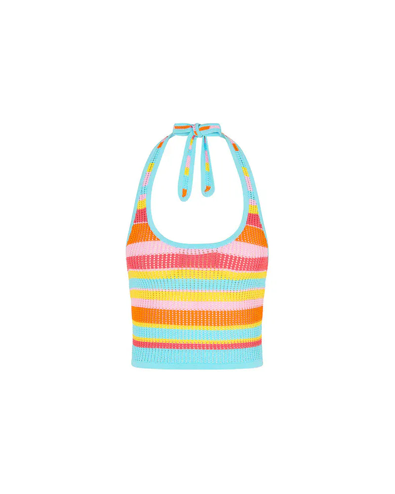 Kulani Kinis Kulani Kinis Knit Halter Tie Top - Sunset Strip Kulani Kinis Knit Halter Tie Top - Sunset Strip Splash Swimwear Clothing Top