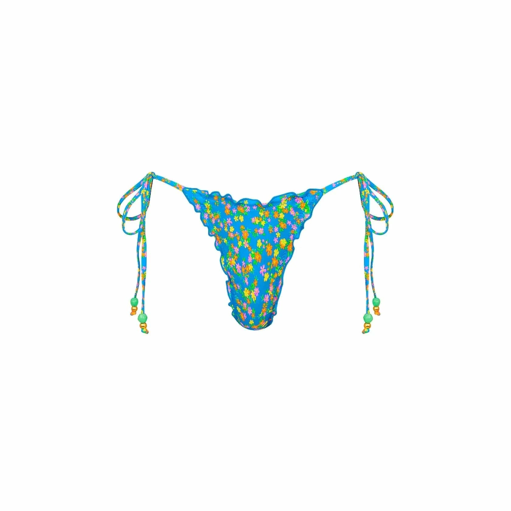 Kulani Kinis Kulani Kinis La Belle Lettuce Edge Thong Tie Bikini Bottom Kulani Kinis La Belle Lettuce Edge Thong Tie Bikini Bottom Splash Swimwear Bikini Bottoms