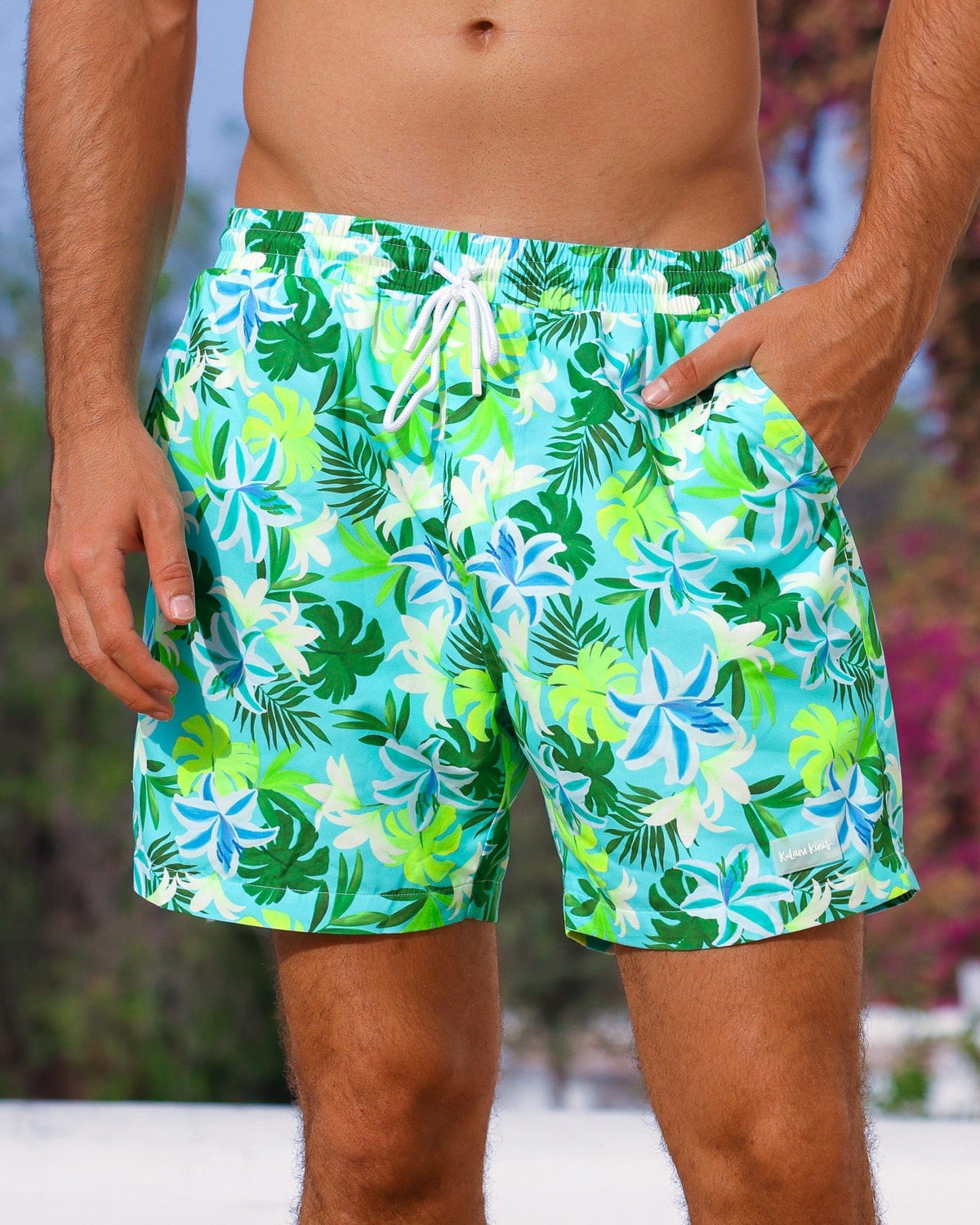 Kulani Kinis Kulani Kinis Mens Swim Trunks - Neon Splice Kulani Kinis Mens Swim Trunks - Neon Splice Splash Swimwear Boardshorts