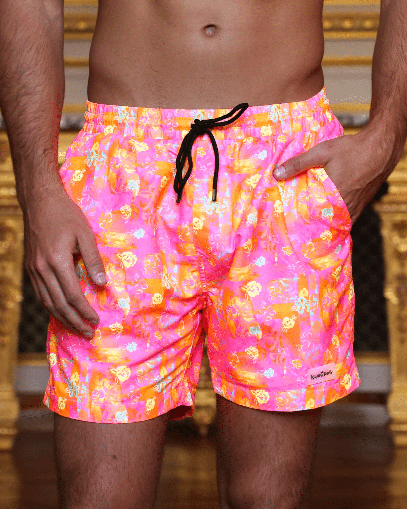 Kulani Kinis Kulani Kinis Mens Swim Trunks - Sunrise Kiss Kulani Kinis Mens Swim Trunks - Sunrise Kiss Splash Swimwear Boardshorts