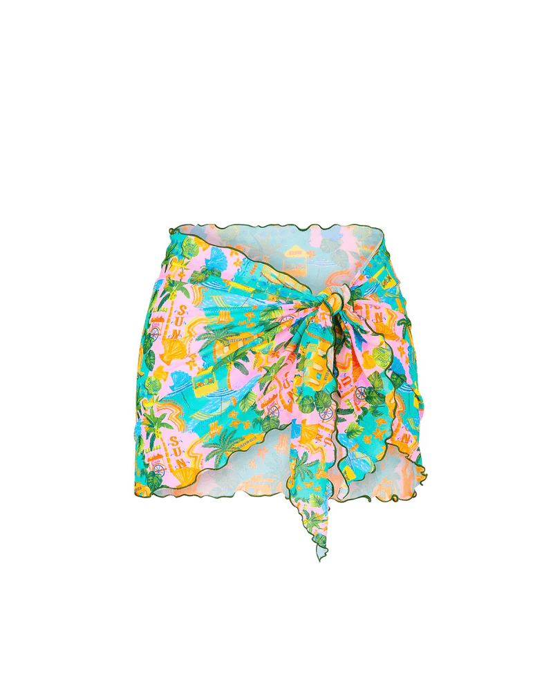 Kulani Kinis Kulani Kinis Mini Mesh Sarong - Sunlit Spritz Kulani Kinis Mini Mesh Sarong - Sunlit Spritz Splash Swimwear