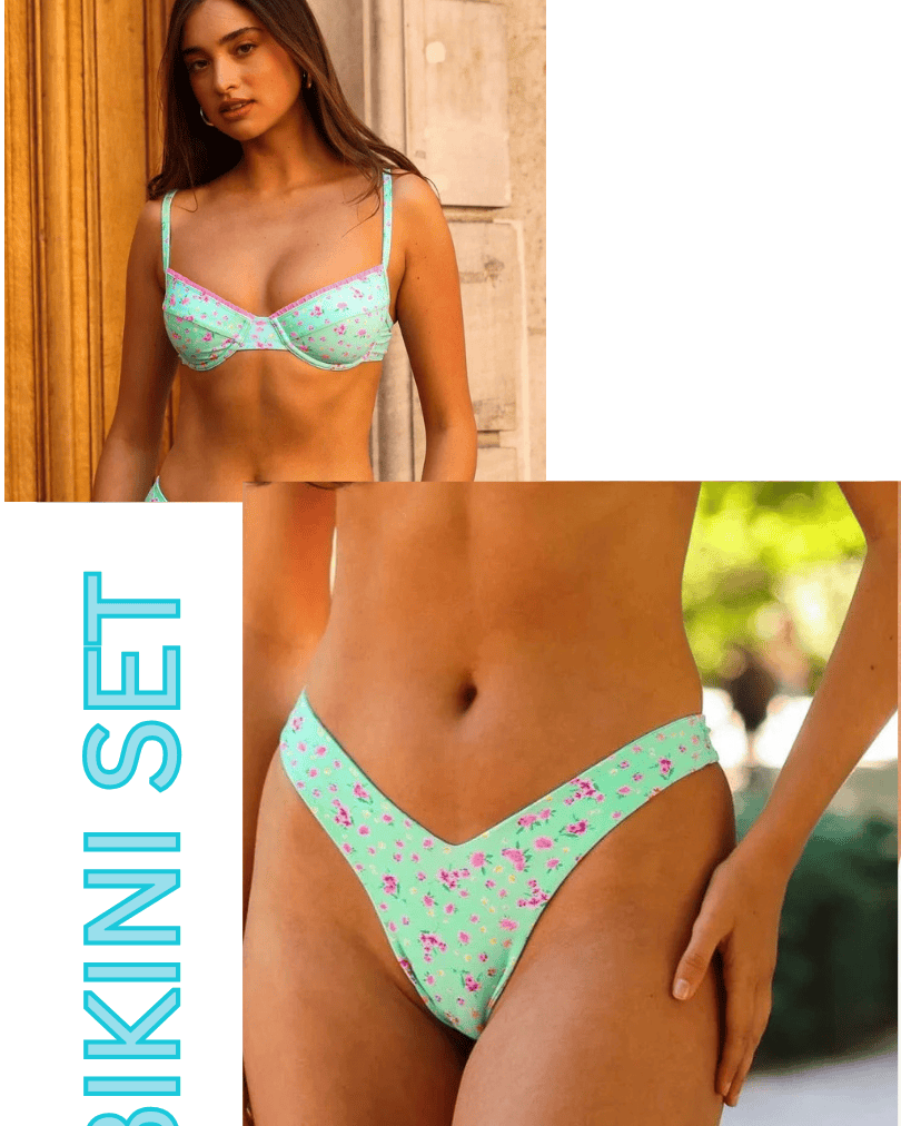 Kulani Kinis Kulani Kinis Mint Macaron Decorative Ditzy Underwire Bikini Top & Cheeky Bikini Bottom Bikini Set Kulani Kinis Mint Macaron Decorative Ditzy Underwire Bikini Top & Cheeky Bikini Bottom Bikini Set Splash Swimwear Bikini Tops XS 1000028323