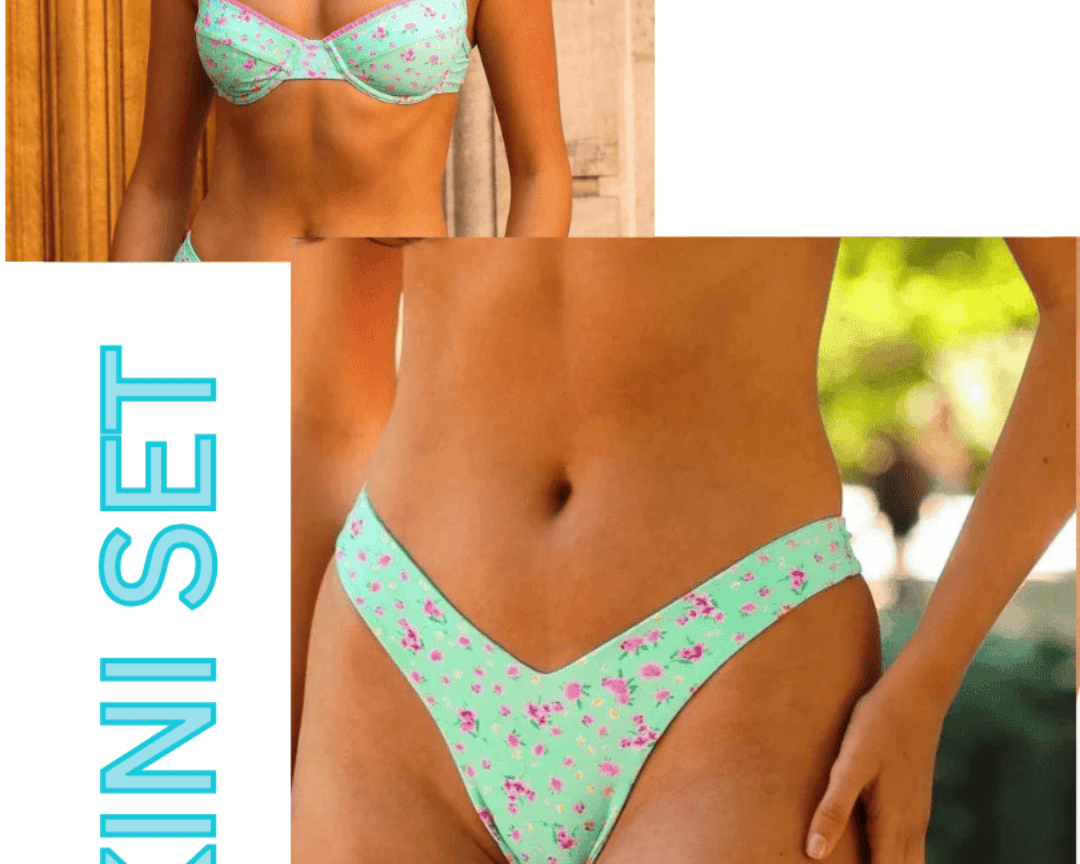 Kulani Kinis Kulani Kinis Mint Macaron Decorative Ditzy Underwire Bikini Top & Cheeky Bikini Bottom Bikini Set Kulani Kinis Mint Macaron Decorative Ditzy Underwire Bikini Top Splash Swimwear Bikini Tops XS 1000028323