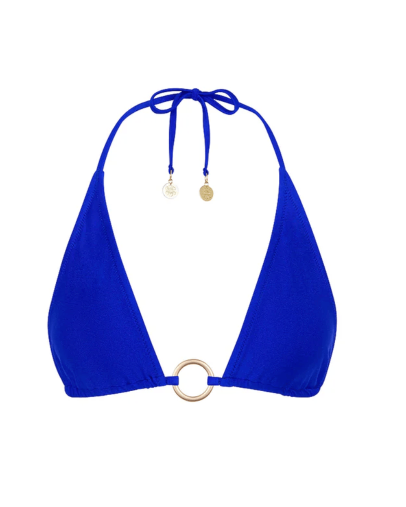 Kulani Kinis Kulani Kinis Ring Halter Bikini Top - Blue Lagoon TOP188-BLUL Kulani Kinis Ring Halter Bikini Top - Island Escape Splash Swimwear Bikini Tops XS