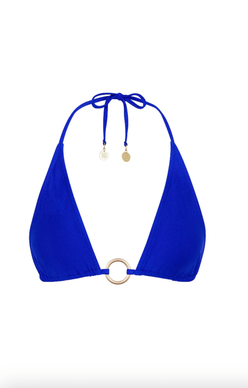 Kulani Kinis Kulani Kinis Ring Halter Bikini Top - Blue Lagoon TOP188-BLUL Kulani Kinis Ring Halter Bikini Top - Island Escape Splash Swimwear Bikini Tops XS
