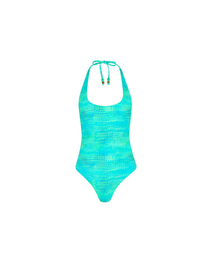 Kulani Kinis Kulani Kinis Scoop Halter Cheeky One Piece - Summer Seas Kulani Kinis Scoop Halter Cheeky One Piece - Summer Seas Splash Swimwear One Piece