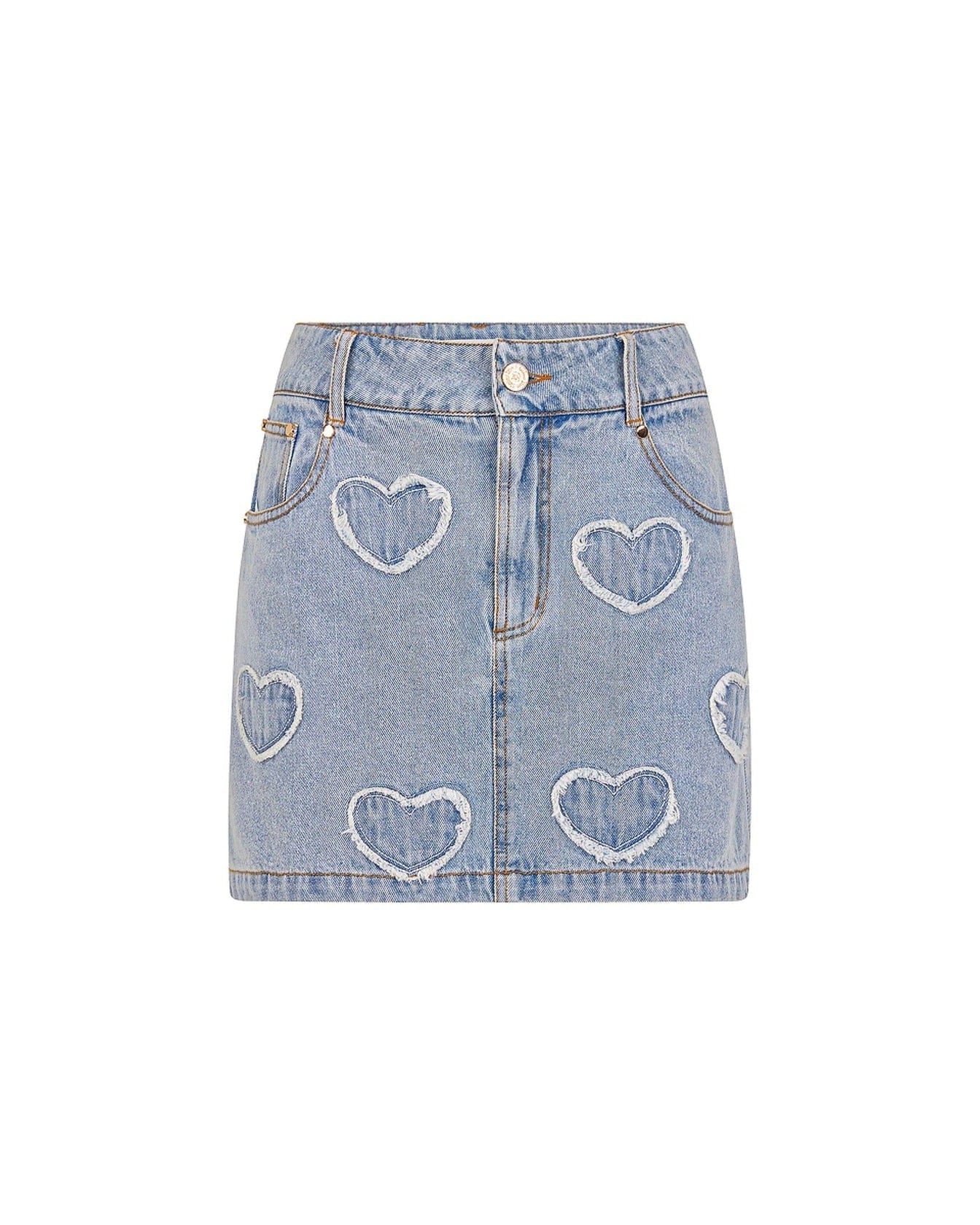 Kulani Kinis Kulani Kinis Starlit Denim Applique Jean Mini Skirt Kulani Kinis Starlit Denim Applique Jean Mini Skirt Splash Swimwear Skirts