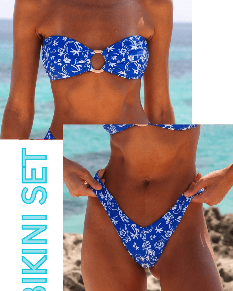 Kulani Kinis Kulani Kinis Strapless Bandeau Bikini Top & Cheeky V Bikini Bottom Bikini Set - Surfside Kulani Kinis Strapless Bandeau Bikini Top & Cheeky V Bikini Bottom Bikini Set - Surfside Splash Swimwear Bikini Set