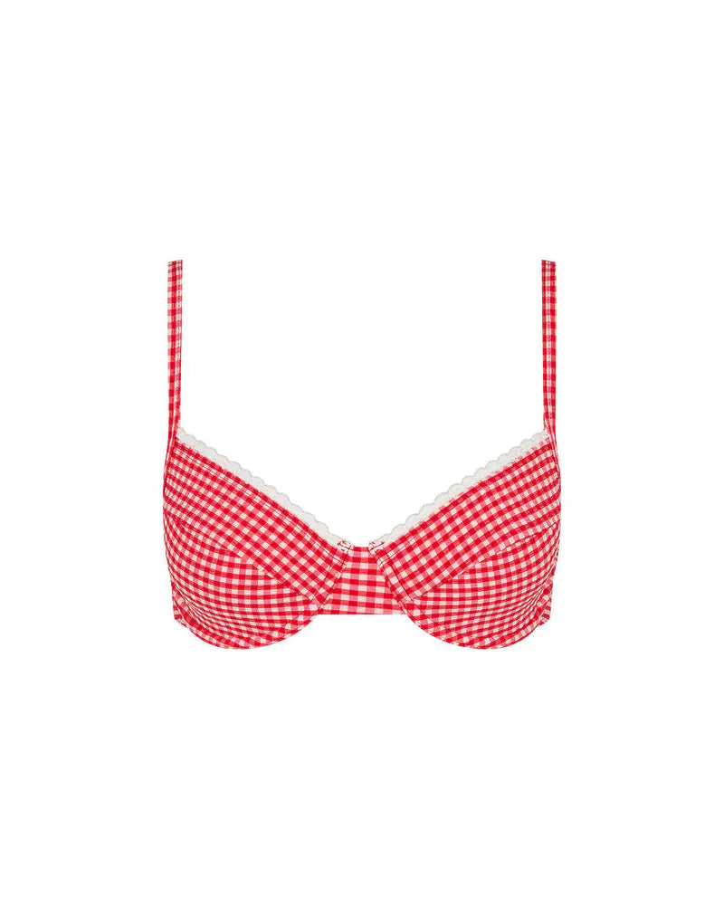 Kulani Kinis Kulani Kinis Strawberry Siesta Scallop Crochet Underwire Bra Bikini Top Kulani Kinis Strawberry Siesta Scallop Crochet Underwire Bra Bikini Top Splash Swimwear Bikini Tops