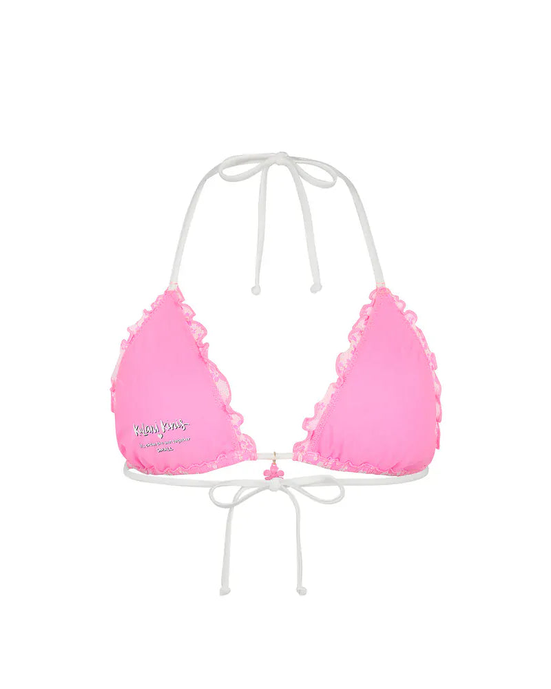 Kulani Kinis Kulani Kinis Sugar Sprinkle Lettuce Edge Bralette Bikini Top Kulani Kinis Sugar Sprinkle Lettuce Edge Bralette Bikini Top Splash Swimwear Bikini Tops