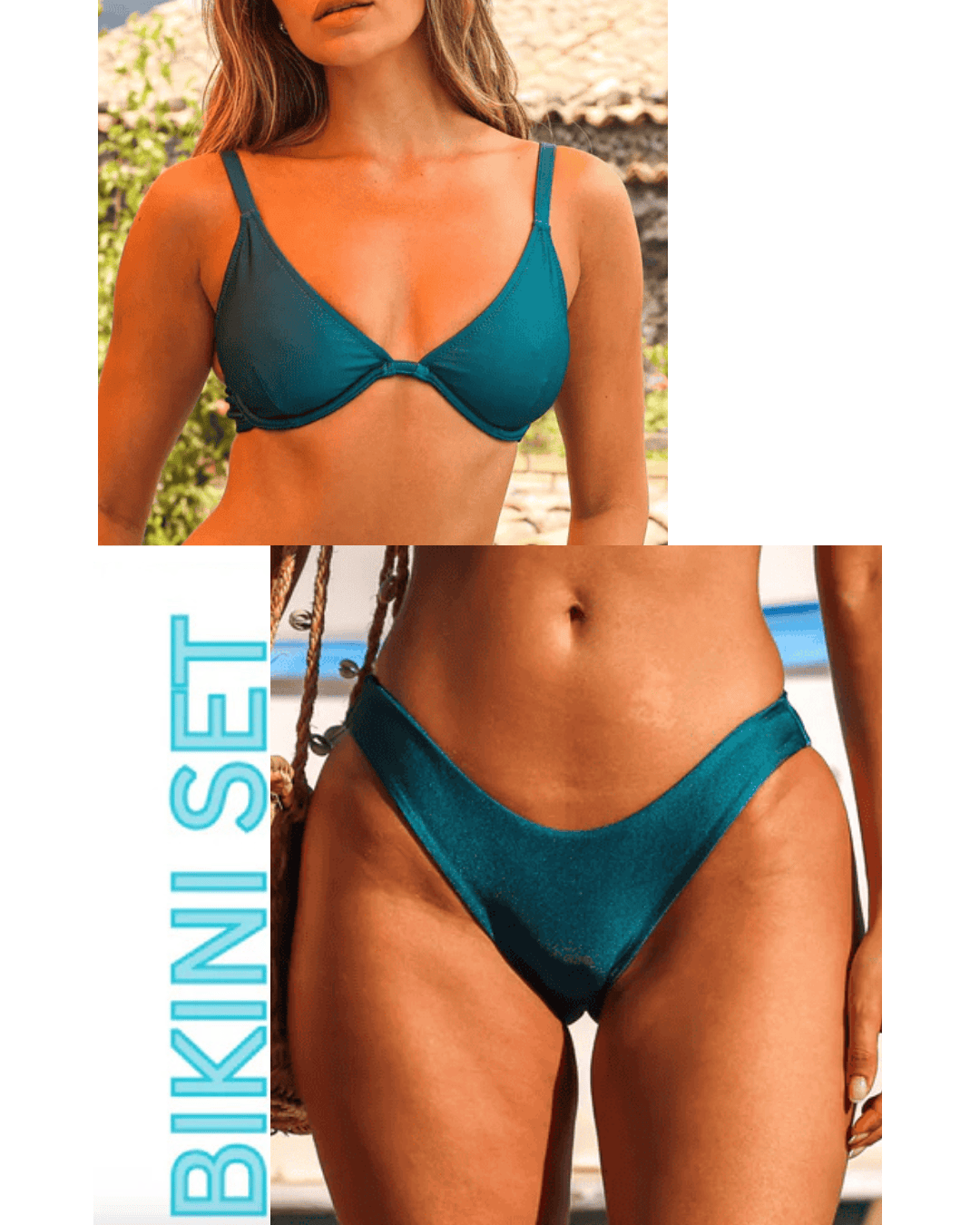 Kulani Kinis Kulani Kinis Underwire Triangle D+ Bikini Top & Minimal Full Coverage Bikini Bottom -Laguna Haze Kulani Kinis Underwire Triangle D+ Bikini Top & Minimal Full Coverage Bikini Bottom -Laguna Haze Splash Swimwear Bikini Set Medium