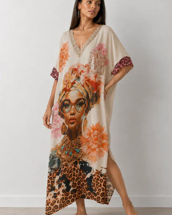 La Sofia La Sofia Florence Shimmer Dress - Leopard Lady VLSD710 La Sofia Florence Shimmer Dress - Leopard Lady Splash Swimwear Clothing Top O/S 9343064269275