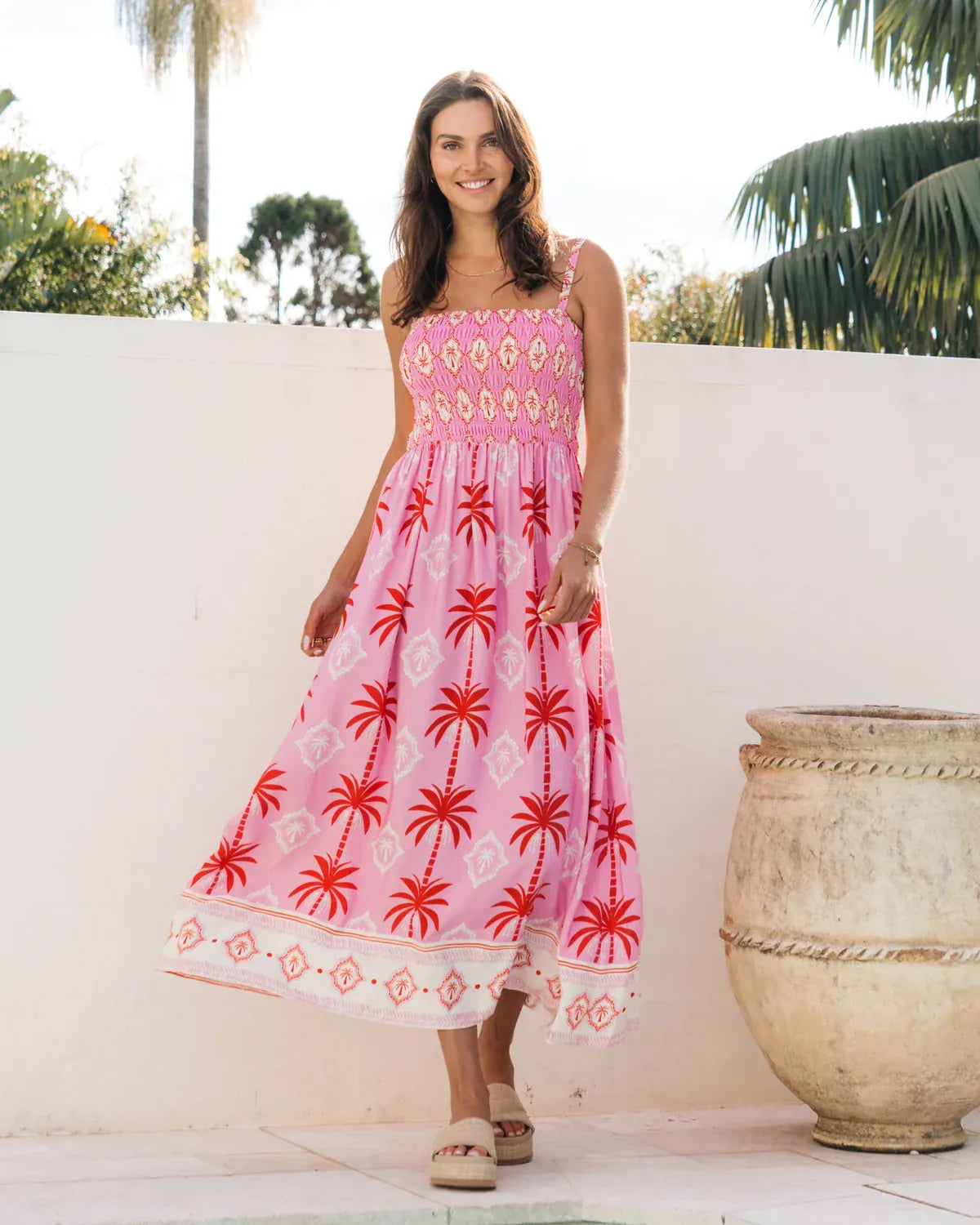 Label of Love Label of Love Pink Palms Maxi Dress Label Of Love Chocolate Bloom Maxi Dress Splash Swimwear Dresses