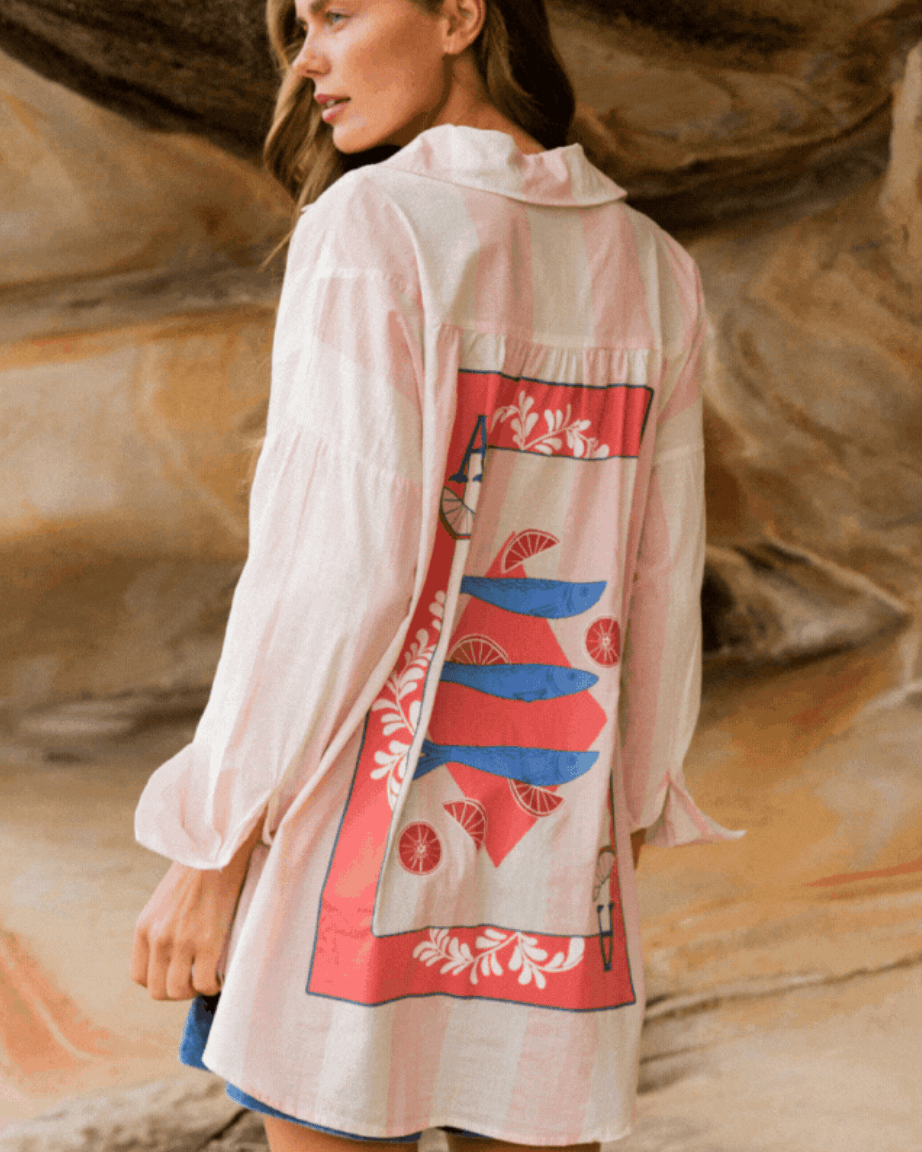 Label of Love Label Of Love Sophia Stripe Shirt - Pink/White Label Of Love Sophia Stripe Shirt - Pink/White Splash Swimwear Dresses