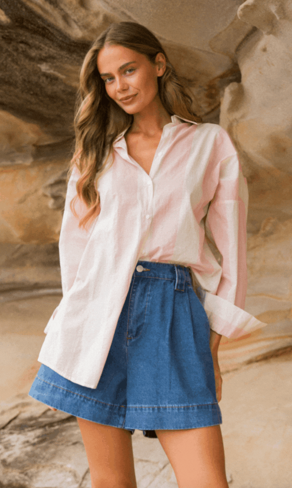 Label of Love Label Of Love Sophia Stripe Shirt - Pink/White Label Of Love Sophia Stripe Shirt - Pink/White Splash Swimwear Dresses