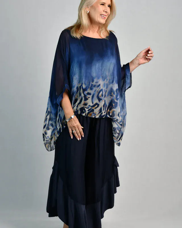 LaSofia La Sofia Allegra Silk Pant - Navy La Sofia Allegra Silk Pant - Navy Splash Swimwear Pants