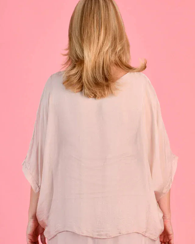 LaSofia La Sofia Marta Silk Top W/Slip - Blush La Sofia Marta Silk Top W/Slip - Blush Splash Swimwear