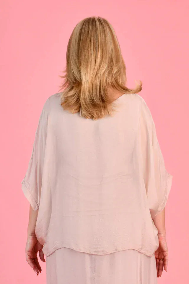 LaSofia La Sofia Marta Silk Top W/Slip - Blush La Sofia Marta Silk Top W/Slip - Blush Splash Swimwear