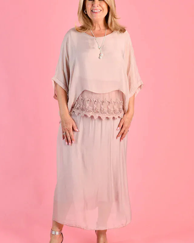 LaSofia La Sofia Marta Silk Top W/Slip - Blush La Sofia Marta Silk Top W/Slip - Blush Splash Swimwear