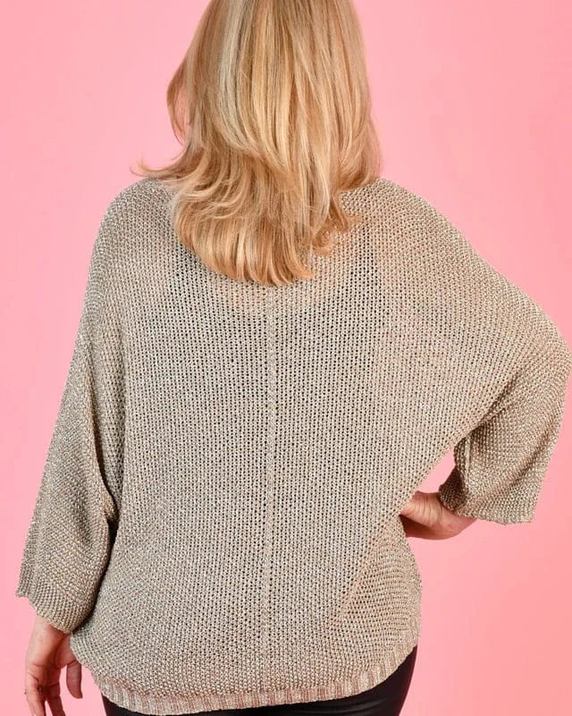 LaSofia La Sofia Shimmer Knit Top - Gold VLST090 (5062) La Sofia Shimmer Knit Top - Gold Splash Swimwear One size 9343064231555