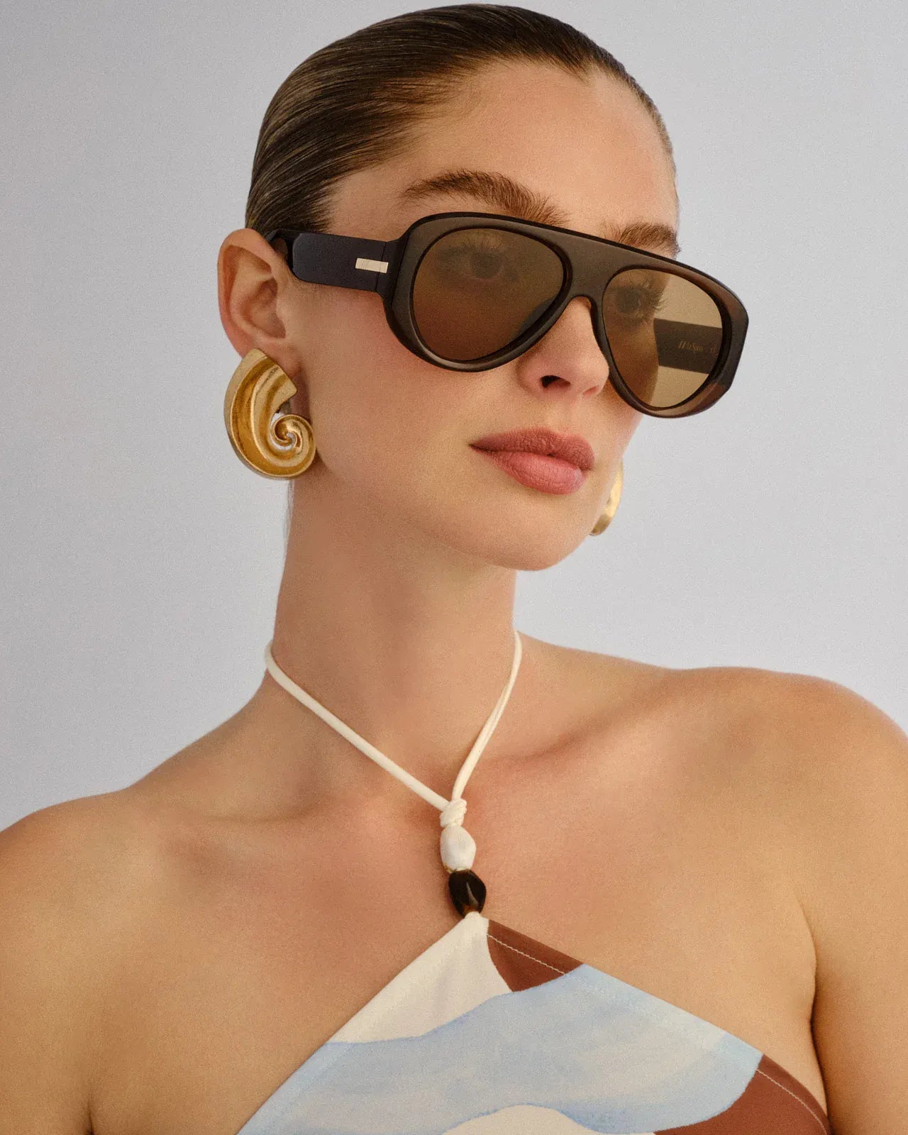Le Specs Le Specs Dream Boat Sunnies - Coco LSP2652322 Le Specs Outta Love Sunnies - Pearl Caramel Splash Swimwear Sunnies 9324976437952