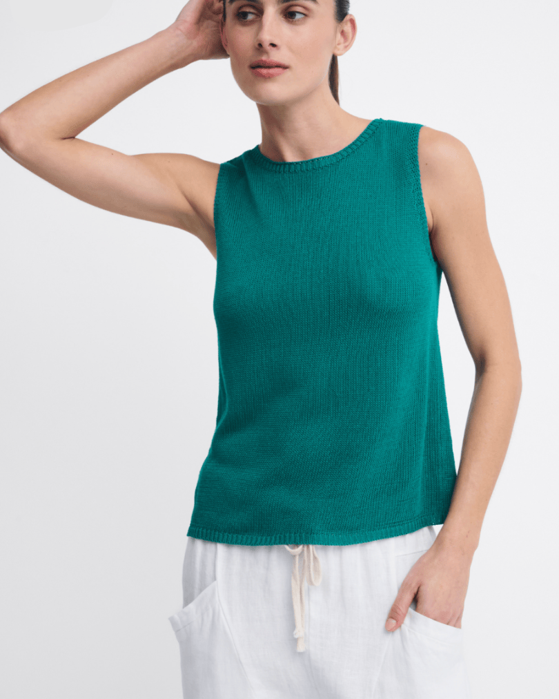 Little Lies Little Lies Spring Tank- Teal Little Lies Spring Tank Splash Swimwear Tops