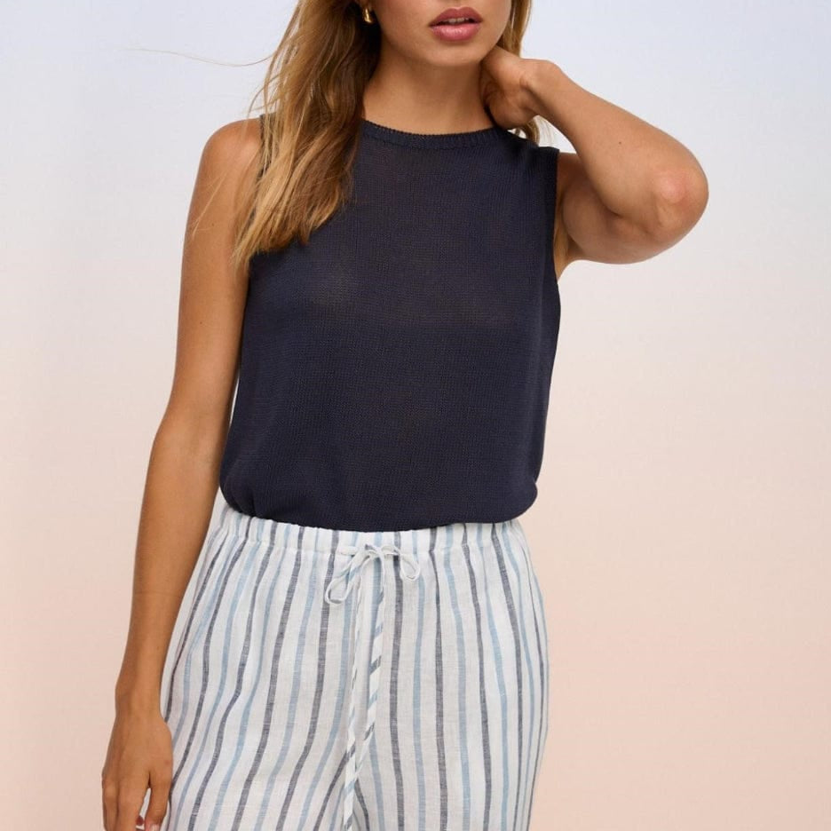 Little Lies Little Lies Spring Tank K23062605 Little Lies Spring Tank Splash Swimwear Tops Navy / S/M 1000028830