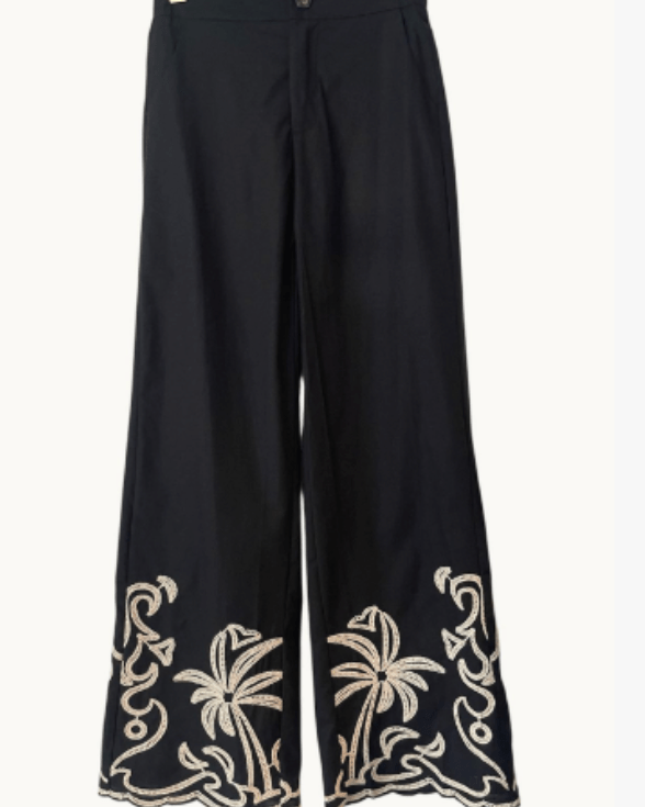 Little Lies Palm Embroidered Pants Palm Embroidered Pants Splash Swimwear Shirts