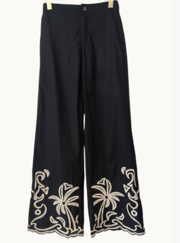 Little Lies Palm Embroidered Pants Palm Embroidered Pants Splash Swimwear Shirts