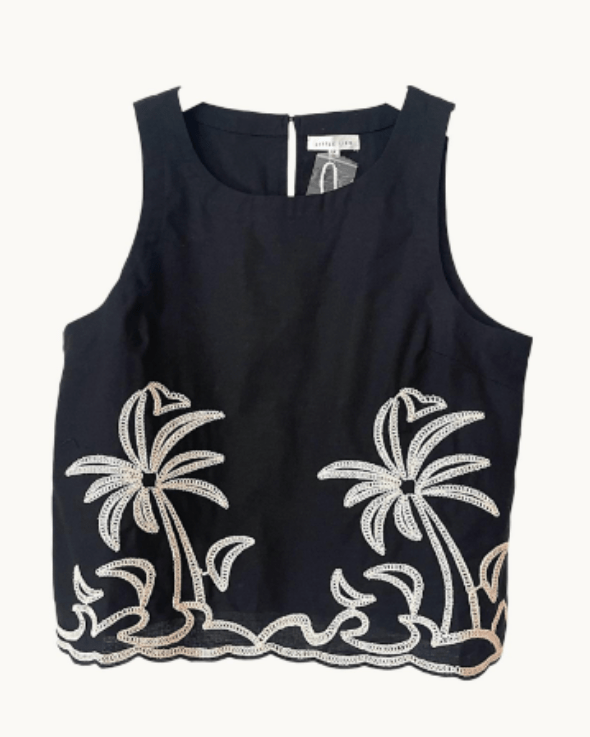 Little Lies Palm Embroidered Top Palm Embroidered Top Splash Swimwear Shirts