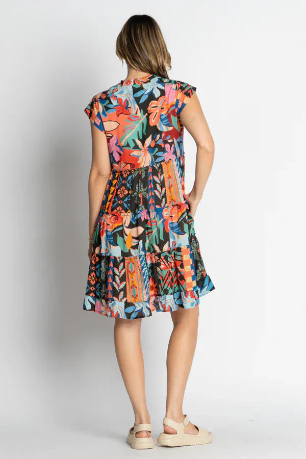 Lulalife Chabela Tiered Dress - Black Chabela Tiered Dress - Black Splash Swimwear Clothing