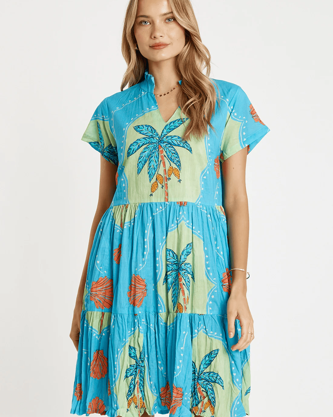 Lulalife Lulalife Anaya Dress - Lagoon Lulalife Anaya Dress - Lagoon Splash Swimwear Clothing