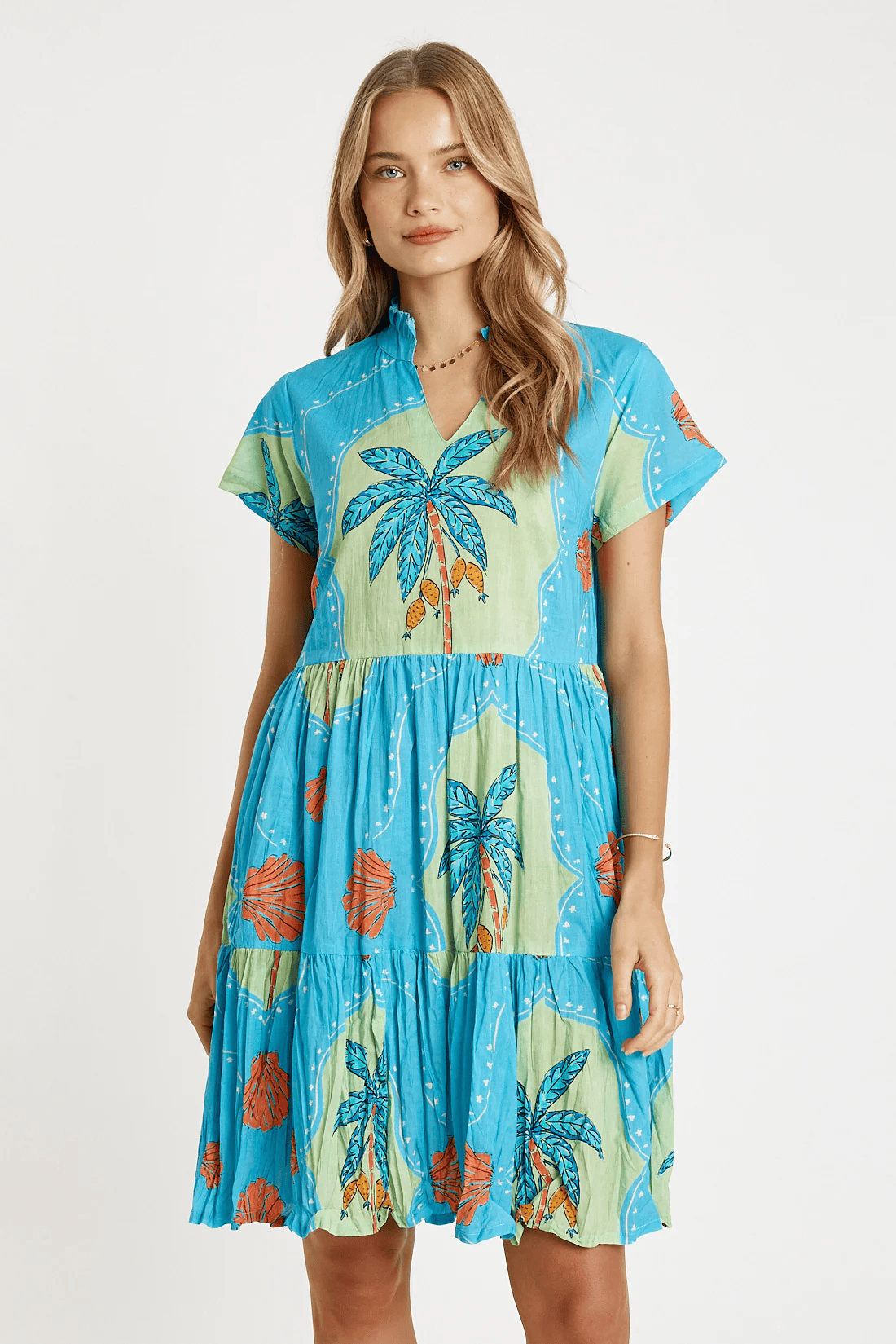 Lulalife Lulalife Anaya Dress - Lagoon Lulalife Anaya Dress - Lagoon Splash Swimwear Clothing