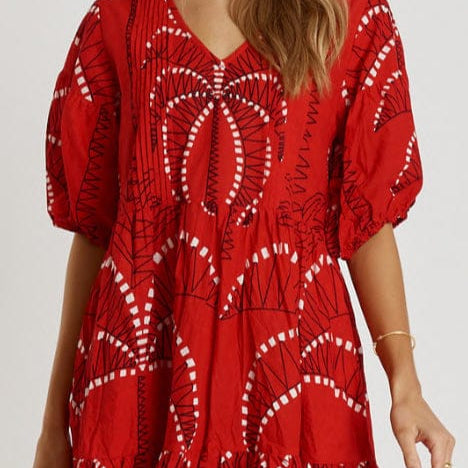 Lulalife Lulalife Idalia Dress Lulalife Idalia Dress Splash Swimwear Clothing Red / XS