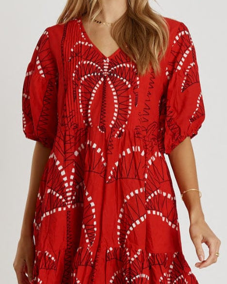 Lulalife Lulalife Idalia Dress Lulalife Idalia Dress Splash Swimwear Clothing Red / XS